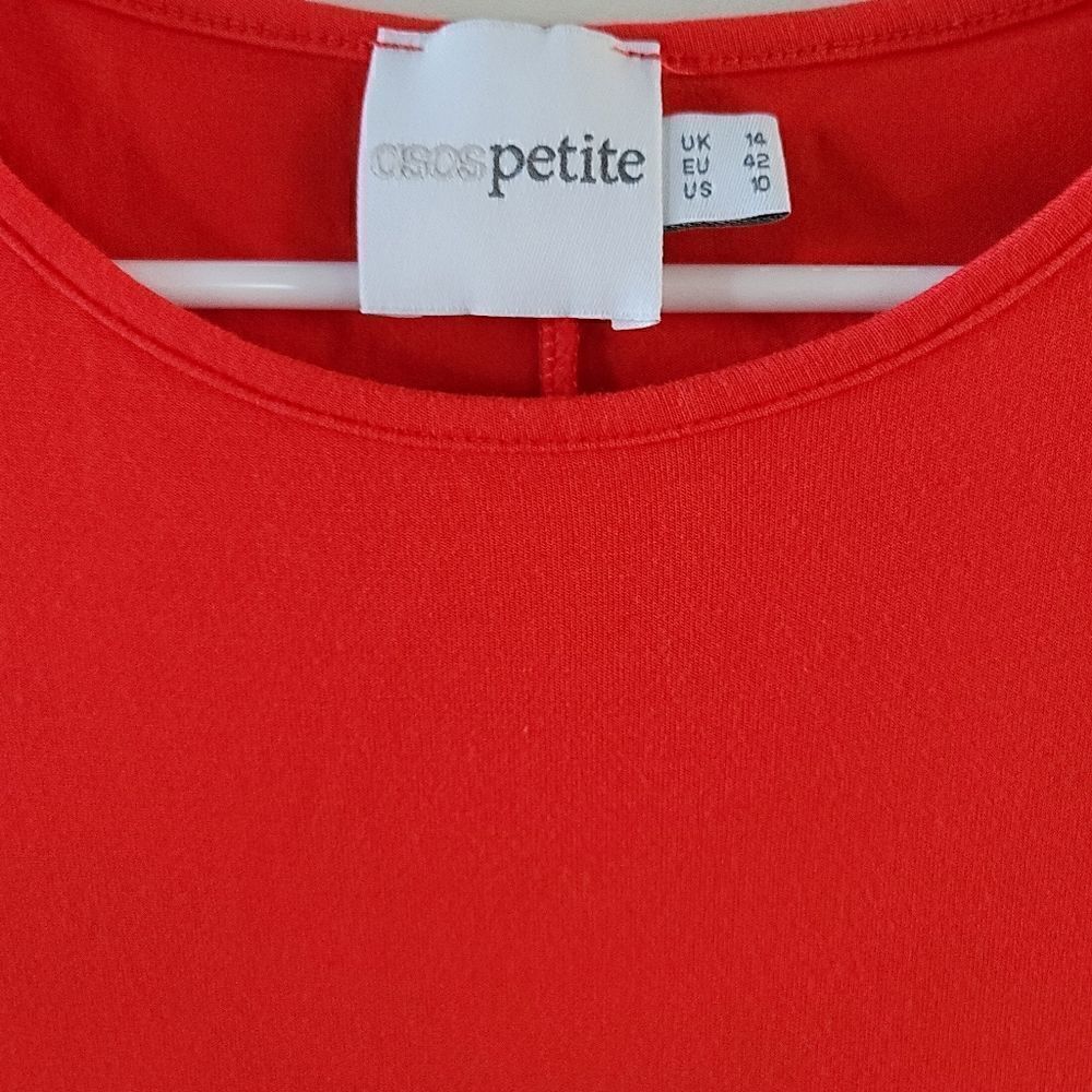 asos Petite Red Casual Midi Dress - Picture 8 of 15